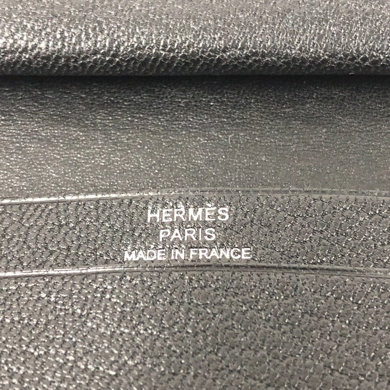 エルメス HERMES ベアンミニ B刻 (2023年製) ブラック シルバー金具 シェーブル レディース カードケース