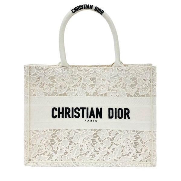 クリスチャン・ディオール Christian Dior ブックトートミディアムバック M1296ZSEL ホワイト D-LACE レディース トートバッグ