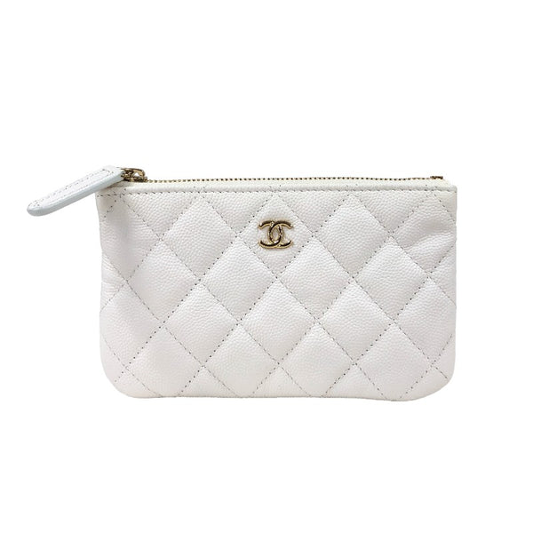 シャネル CHANEL クラシック ミニポーチ A82365 28番台 ホワイト 