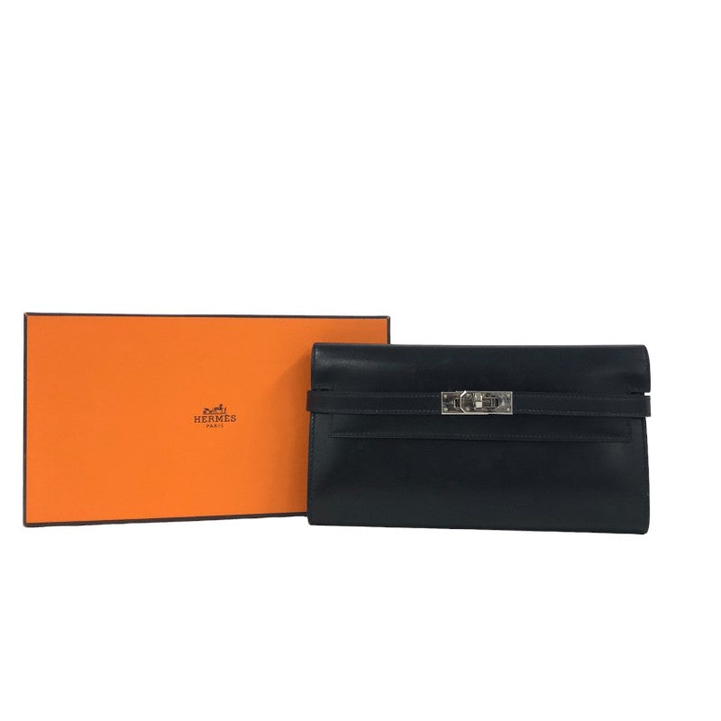 エルメス HERMES ケリーウォレット C刻 ブラック シルバー金具 