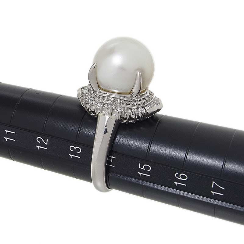 南洋真珠12.5mm ダイヤモンド リング PT900 ジュエリー | 中古ブランド ...
