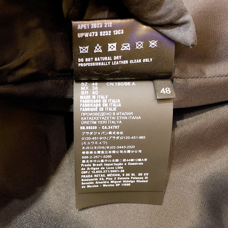 プラダ PRADA ナッパレザージャケット 23AW UPW473 ブラック ナッパ