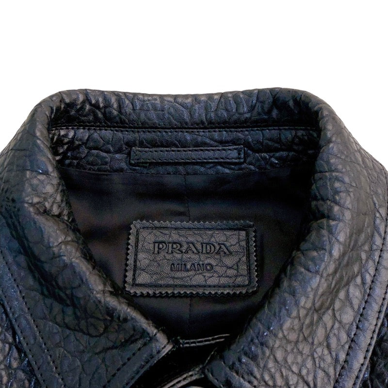 プラダ PRADA ナッパレザージャケット 23AW UPW473 ブラック