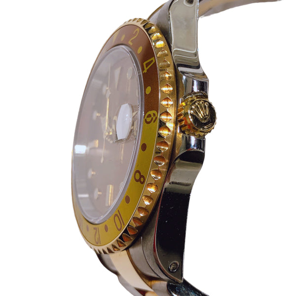 ロレックス ROLEX GMTマスター2 16713 茶金 K18ゴールド K18/SS 自動巻き メンズ 腕時計