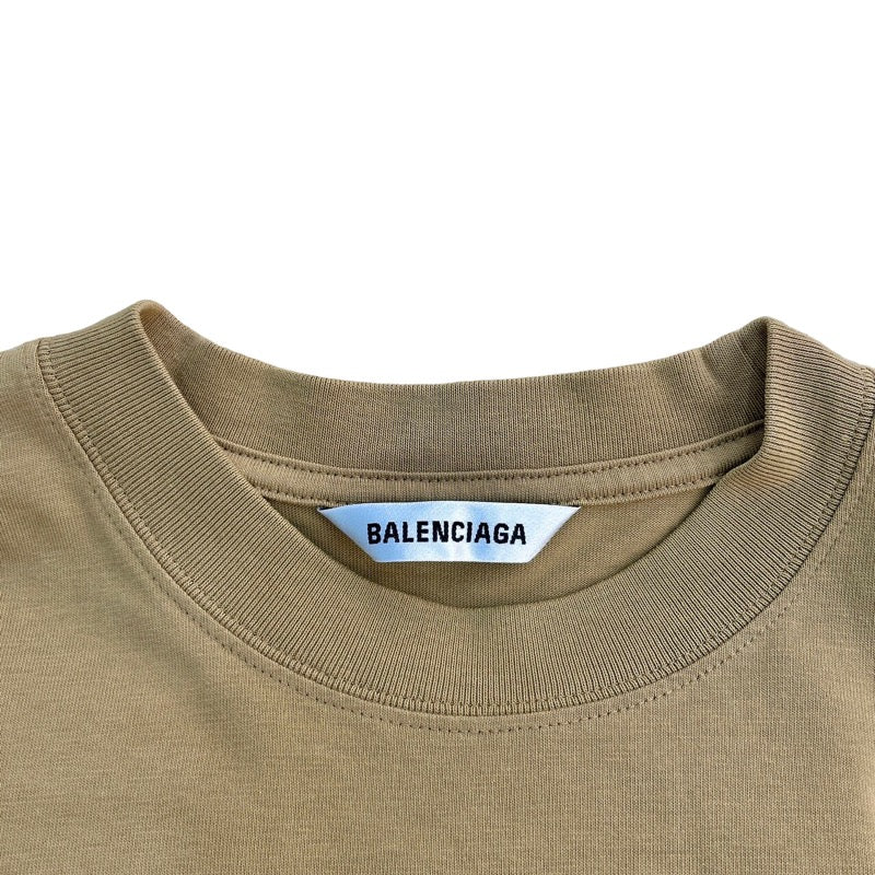 バレンシアガ ロゴ刺繍 Tシャツ 20SS 612965 コットン ベージュ 半袖Ｔ ...