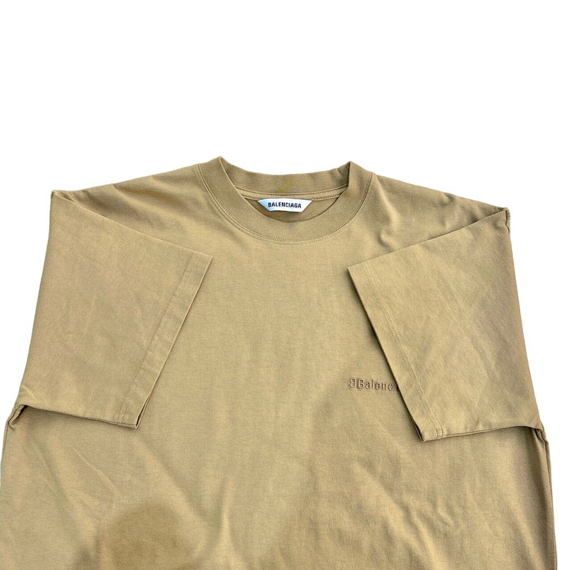 バレンシアガ ロゴ刺繍　Tシャツ　20SS 612965 コットン ベージュ 半袖Ｔシャツメンズ