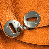 エルメス HERMES リンディ26 □P刻 オレンジ　シルバー金具 トリヨン レディース ショルダーバッグ