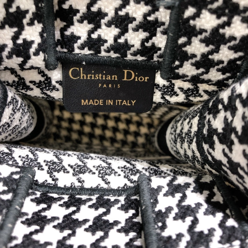 クリスチャン・ディオール Christian Dior ブックトートミニフォンバッグ ブラック/ホワイト/ゴールド金具 キャンバス レディース  ショルダーバッグ