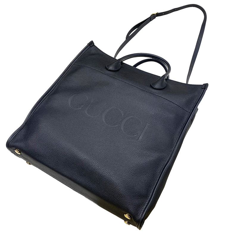 グッチ GUCCI ロゴ ミディアム トートバッグ 674850 ブラック/GD金具