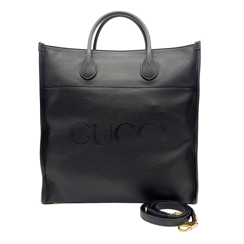 グッチ GUCCI ロゴ ミディアム トートバッグ 674850 ブラック/GD金具