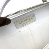 シャネル CHANEL ハンドル ヴァニティケース AS3168 ホワイト シャンパンゴールド金具 キャビアスキン レディース ショルダーバッグ