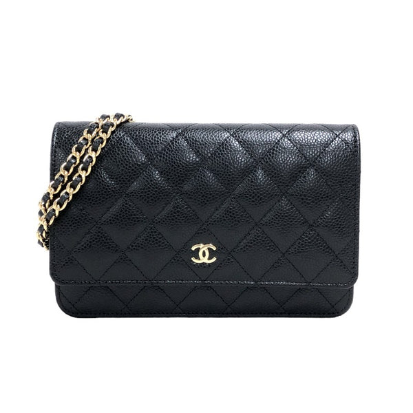 シャネル CHANEL マトラッセ チェーンウォレット AP0250  ブラック ゴールド金具 キャビアスキン レディース ショルダーバッグ