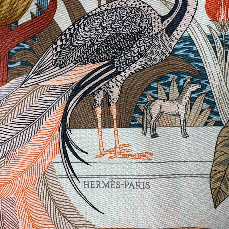 エルメス HERMES カレ90 PRECIOUS PARADISE マルチカラー シルク レディース スカーフ