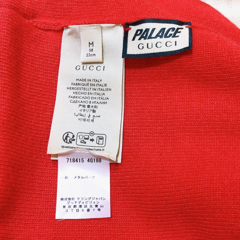 グッチ GUCCI ×PALACE ストロベリー GGスタッズ ニットキャップ 718415