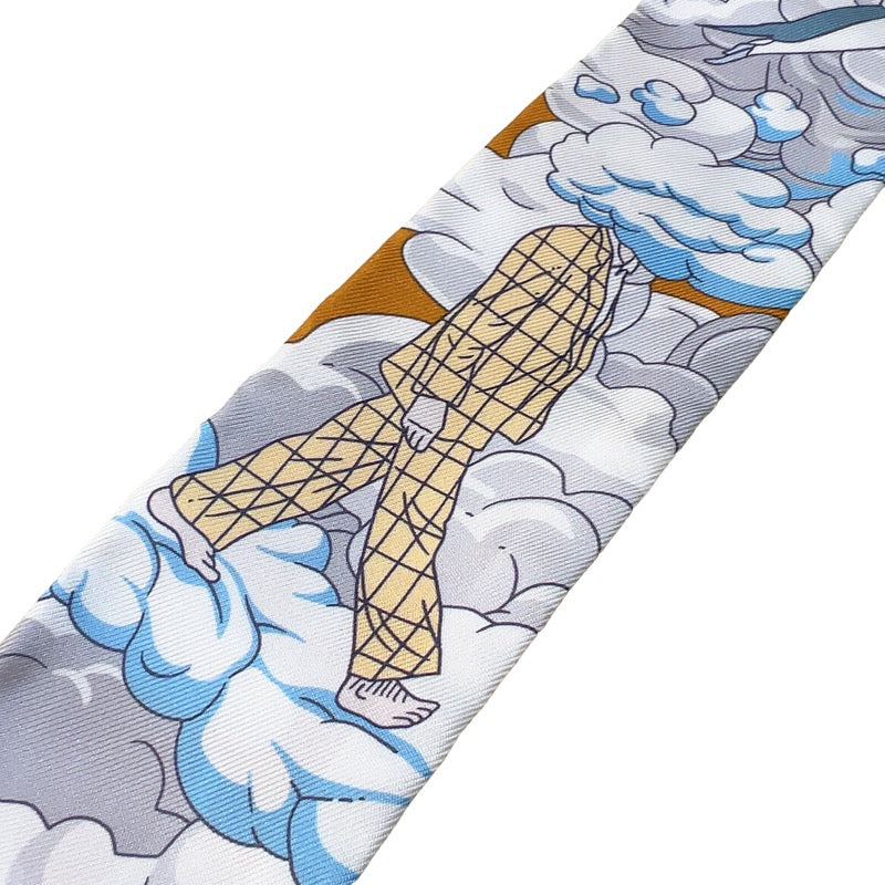 エルメス HERMES ツイリー　私の雲　Sur Mon Nuage　 キャラメル×グリ×ブルー シルク100% レディース スカーフ
