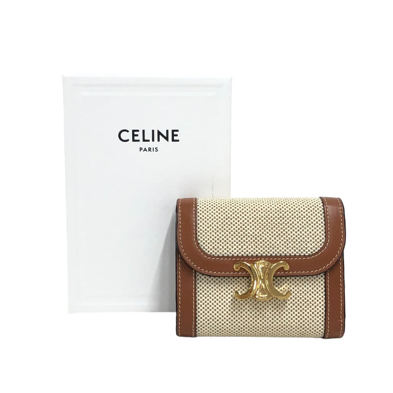 セリーヌ CELINE トリオンフ スモールフラップウォレット ナチュラル ...