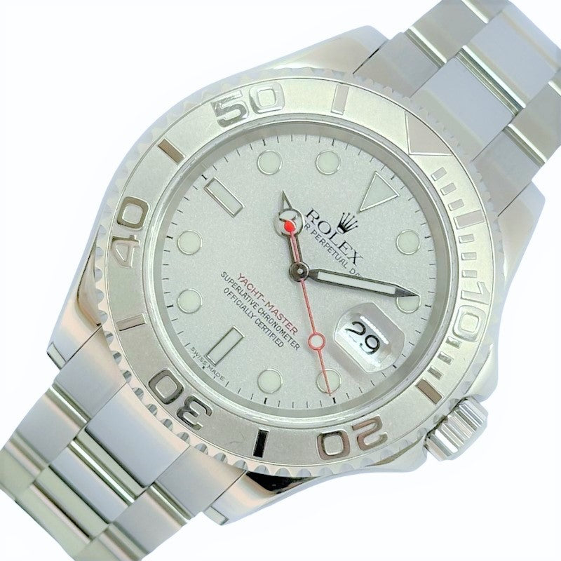 ロレックス ROLEX ヨットマスター シルバー文字盤 ロレジウム プラチナ/ステンレス 16622 Pt/SS 自動巻き メンズ 腕時計