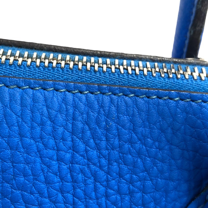 エルメス HERMES ボリード35 □Q刻 ブルーイドラ シルバー金具 ...