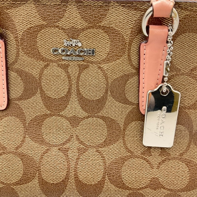 コーチ COACH ミニサリー キャリーオール F67027 ブラウン/ピンク PVC レディース ショルダーバッグ