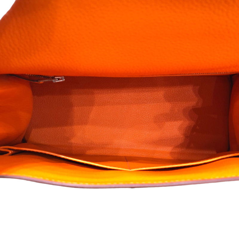 エルメス HERMES ケリー28　内縫い オレンジミニアン トゴ レディース ショルダーバッグ