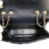 【ネット限定】シャネル CHANEL CCフィリグリー チェーンショルダー 30番台 ネイビー×マルチカラー ツイード/ラムスキン レディース ショルダーバッグ