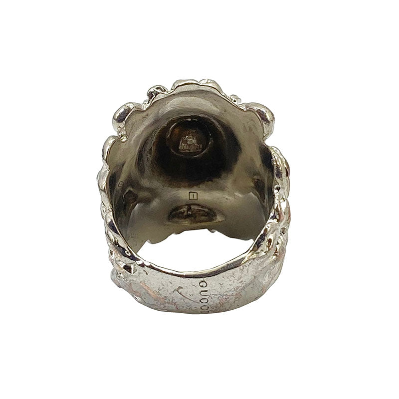 グッチ  ライオンヘッド メタルリング メタル  シルバー リング・指輪メンズ