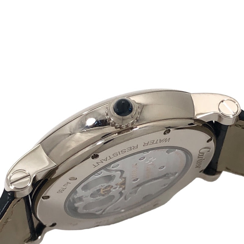 カルティエ Cartier ロトンド ドゥ カルティエ フライング トゥールビヨン W1556216 シルバー文字盤 K18WG/レザーストラップ  自動巻き メンズ 腕時計