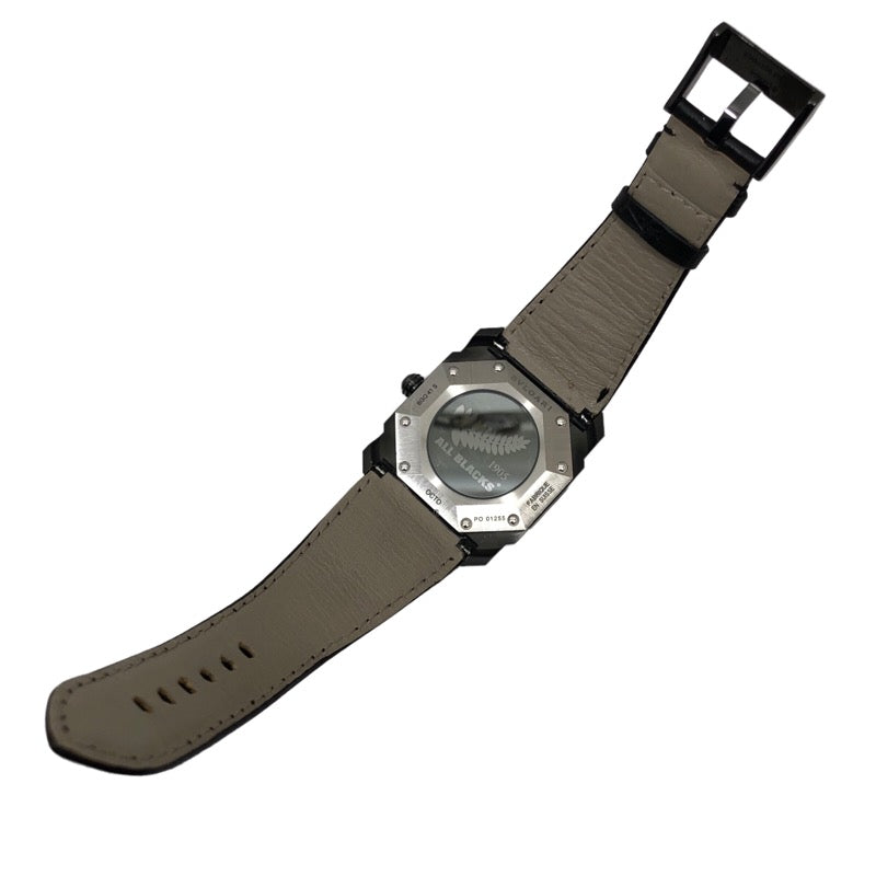 ブルガリ BVLGARI オクト オールブラックス 記念モデル BGO41BSBLD/AB ブラック SS(DLC加工)/革ベルト(社外) 自動巻き メンズ 腕時計