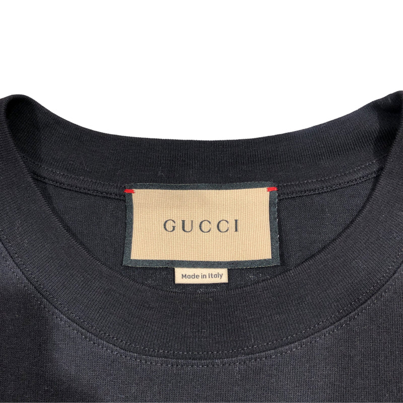 グッチ GUCCI フットボールTシャツ 660744 ブラック コットン メンズ