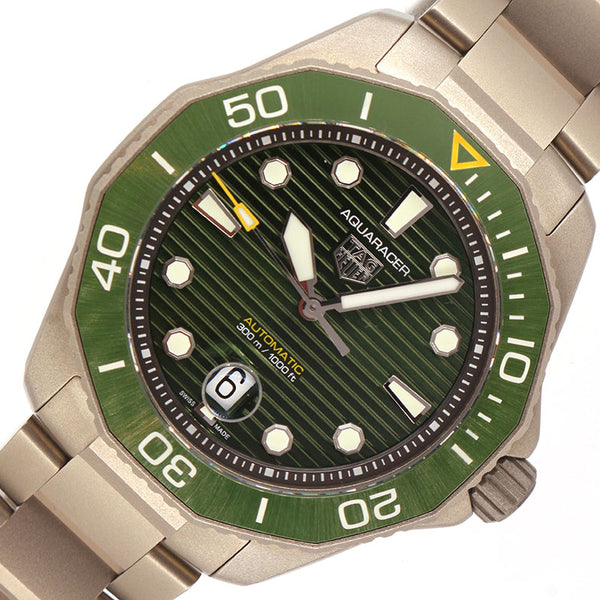 タグ・ホイヤー  アクアレーサー プロフェッショナル300 WBP208B チタン  グリーン 腕時計メンズ