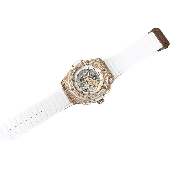ウブロ HUBLOT キングパワー ウニコ キングゴールド　ホワイト　パヴェダイヤ 701.OE.0128.GR。1704 ホワイト キングゴールド K18PG 自動巻き メンズ 腕時計
