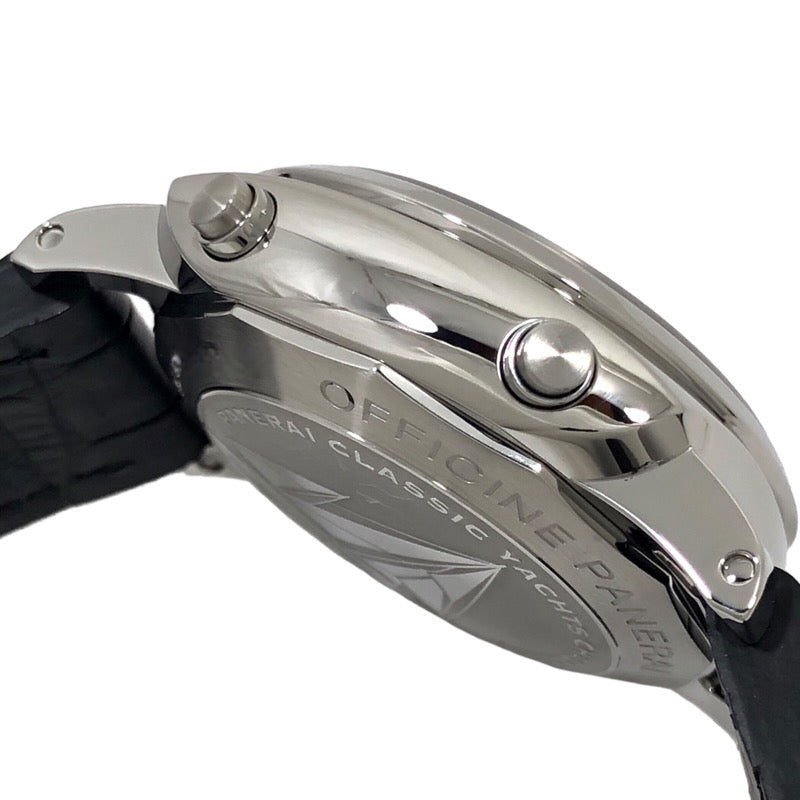 パネライ PANERAI ルミノール1950 PCYC 3デイズ クロノフライバック アッチャイオ PAM00653 SS/レザーストラップ(社外)  メンズ 腕時計