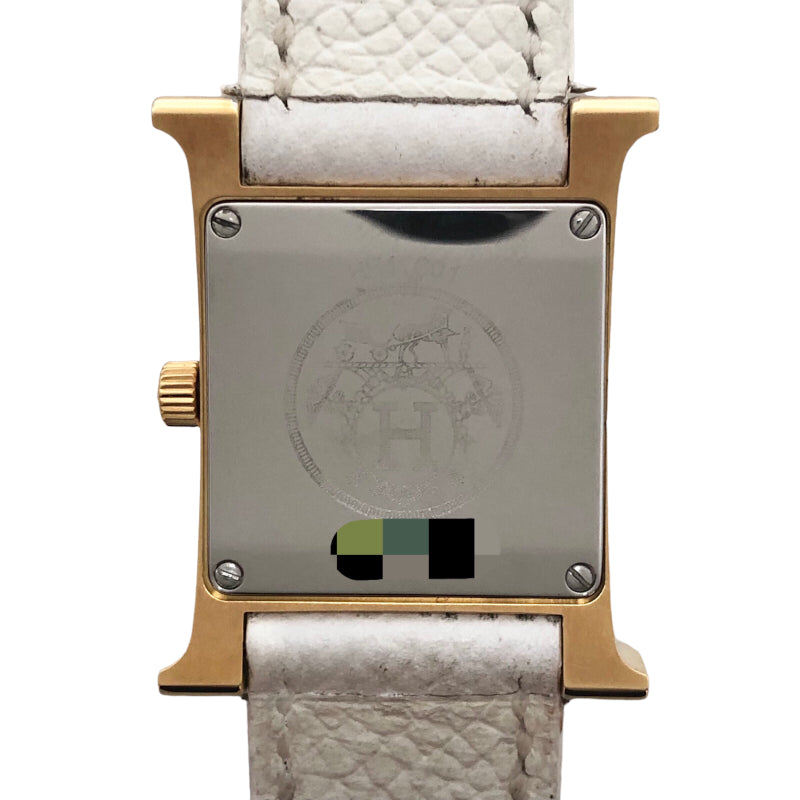 エルメス Hウォッチ HH1.201 ホワイト文字盤 QZ レディー腕時計