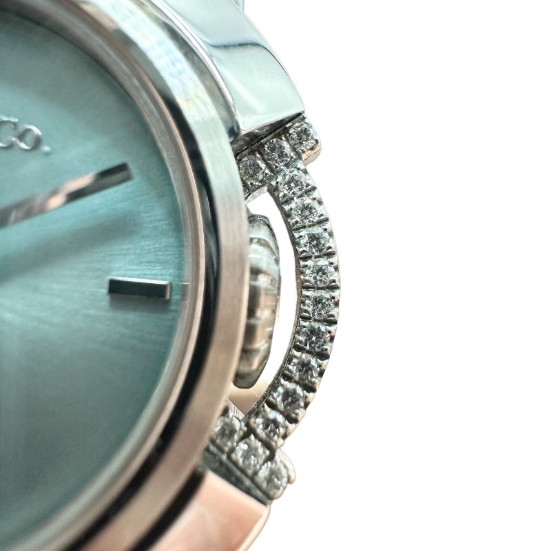 ティファニー TIFFANY＆CO ティファニーT 500本限定 68477409 ティファニーブルー ステンレススチール SS、ダイヤモンド×15  クオーツ レディース 腕時計