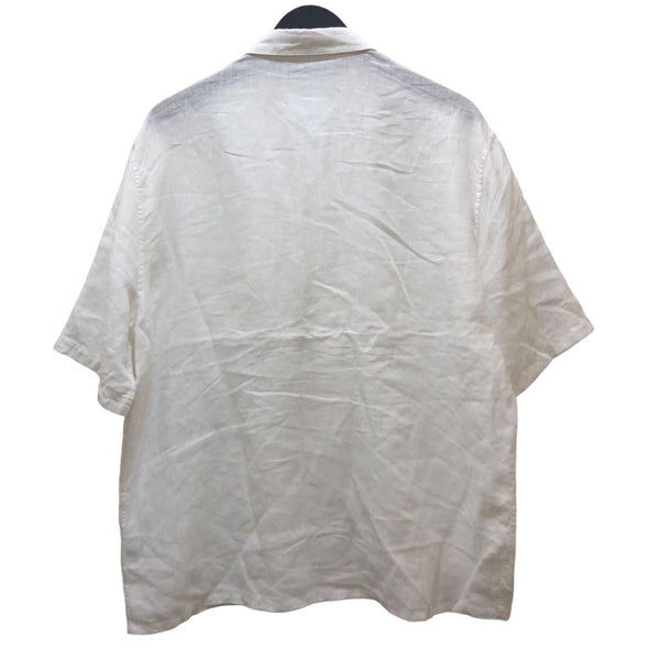 エルメス HERMES リネンジップシャツ ホワイト リネン メンズ 半袖シャツ