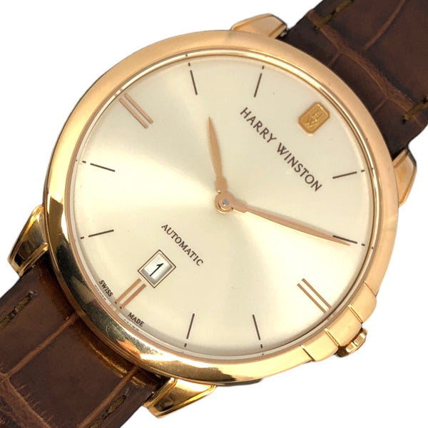 ハリーウィンストン HARRY WINSTON ミッドナイト MIDAHD39RR001 ホワイト K18PG 自動巻き メンズ 腕時計