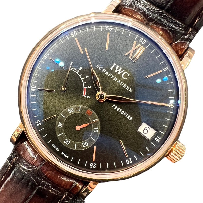 インターナショナルウォッチカンパニー  ポートフィノ・ハンドワインド・エイト・デイズ IW510118  モスグリーン 腕時計メンズ