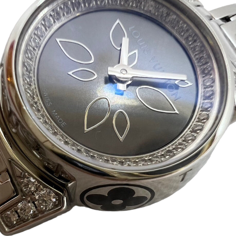 ルイ・ヴィトン  タンブール ビジュ ペタル Q151G ステンレススチール SS  シルバー 腕時計レディース