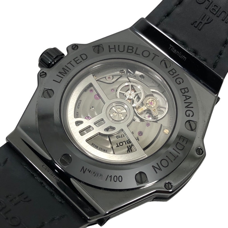 ウブロ HUBLOT ビッグバンワンクリックイタリアインディペンデントダークブルーベルベット 465.CS.277J.NR.1204.ITI17 チタン・セラミック 自動巻き レディース 腕時計