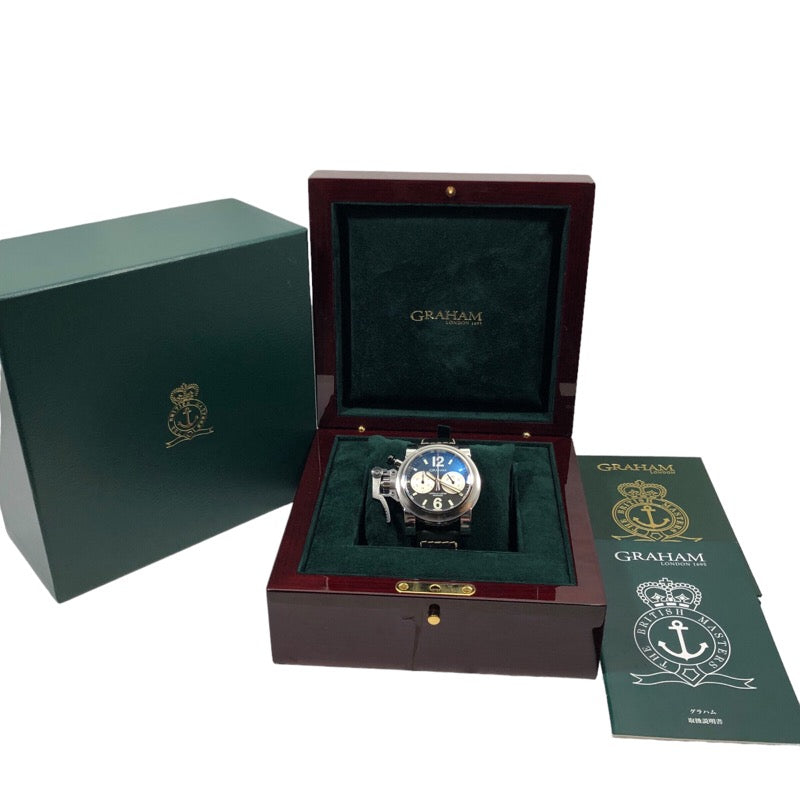 グラハム GRAHAM クロノファイター オーバーサイズ 20VAS.B01A.L50B SS/革ベルト 自動巻き メンズ 腕時計 |  中古ブランドリユースショップ OKURA(おお蔵)