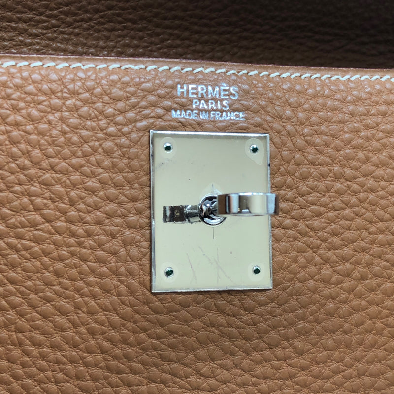 エルメス HERMES ケリー32 内縫い □D刻 ゴールド シルバー金具 トゴ レディース ハンドバッグ