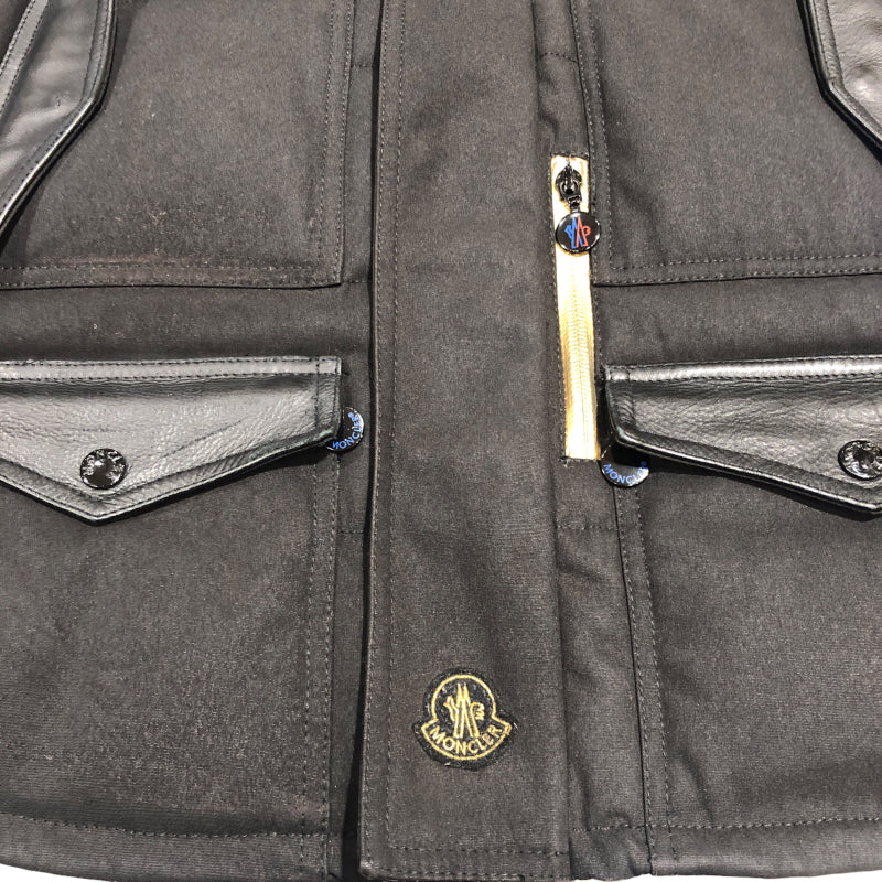 モンクレール MONCLER レザー切替ダウンベスト 43341 ナイロン メンズ