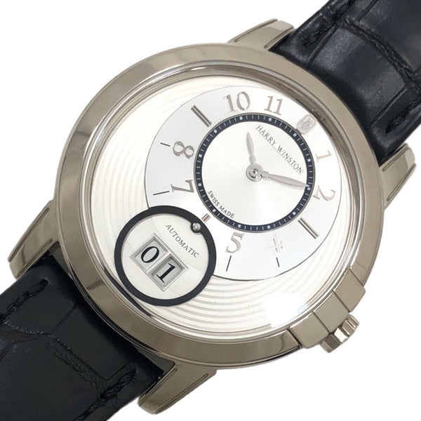 ハリーウィンストン HARRY WINSTON ミッドナイト ビッグデイト オートマティック MIDABD42WW03 K18WG/革ベルト 自動巻き メンズ 腕時計