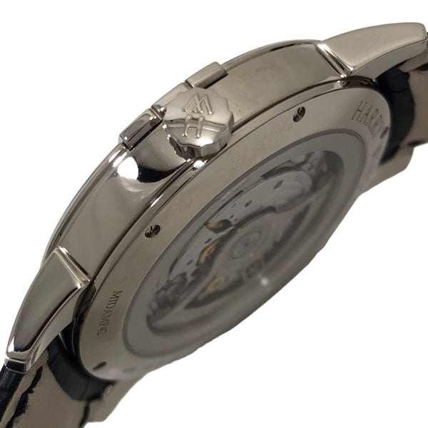 ハリーウィンストン HARRY WINSTON ミッドナイト ビッグデイト オートマティック MIDABD42WW03 K18WG/革ベルト 自動巻き メンズ 腕時計