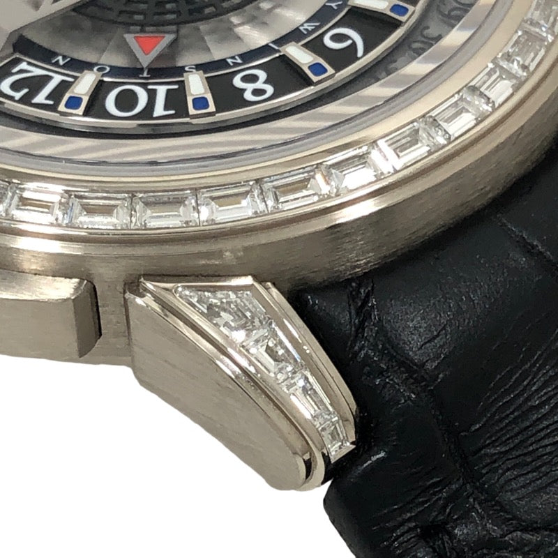 ハリーウィンストン HARRY WINSTON オーシャン レトログラード オートマティック OCEAHR42WW001 K18WG/革ベルト 自動巻き メンズ 腕時計