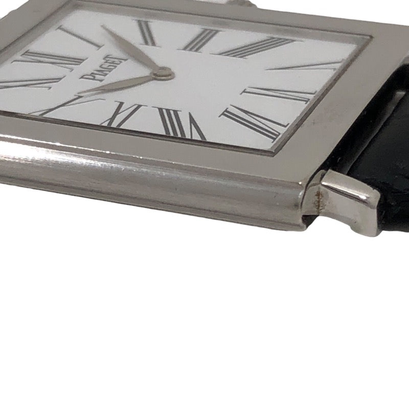 ピアジェ PIAGET アルティプラノ 9930 ホワイト文字盤 K18WG/レザーストラップ(社外) メンズ 腕時計