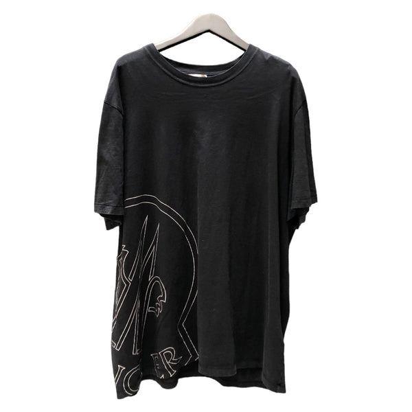 モンクレール MONCLER ロゴプリントTシャツ 8C7C1 ブラック コットン メンズ 半袖Ｔシャツ