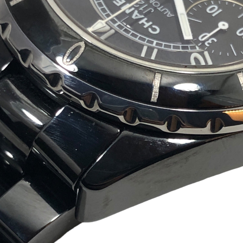 シャネル CHANEL J12 クロノグラフ H0940 ブラック ラッカー文字盤 セラミック/SS メンズ 腕時計