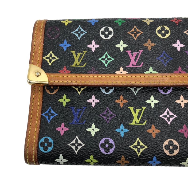 ルイ・ヴィトン LOUIS VUITTON ポルト・トレゾール インターナショナル M92658 ノワール GD金具 モノグラムマルチカラー レディース 長財布