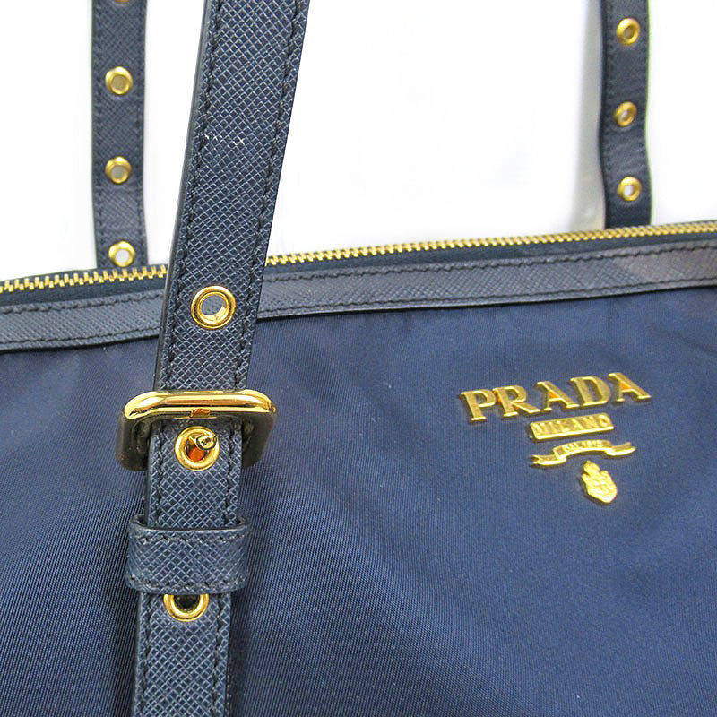 プラダ PRADA レディース 2WAYバッグ ネイビー /ゴールド金具 レザー